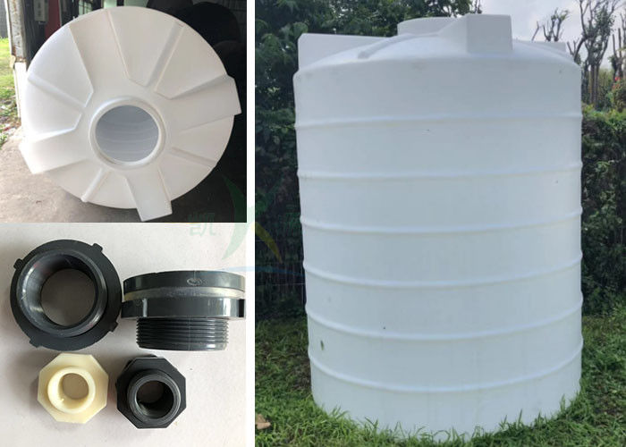 4000LPH Water Treatment Industrial Plastic Water Storage Tanks / Plastic Water Tower Thickening Resistance